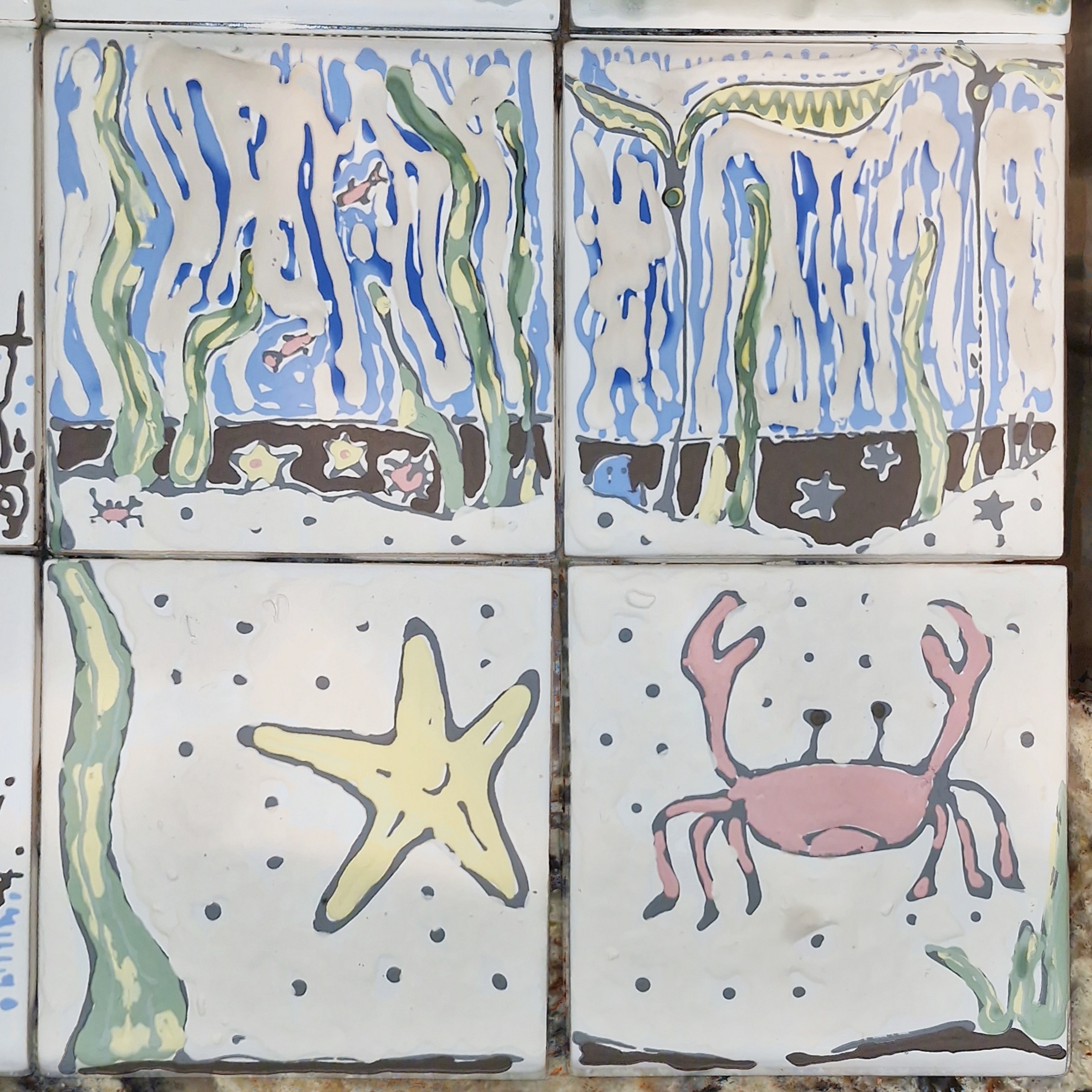 Students display their cherry blossom art at a homeschool workshop